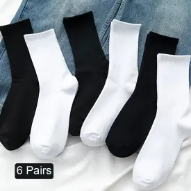 6 Pairs Classic Crew Simply Essential Solid Color Crew Sock Packs