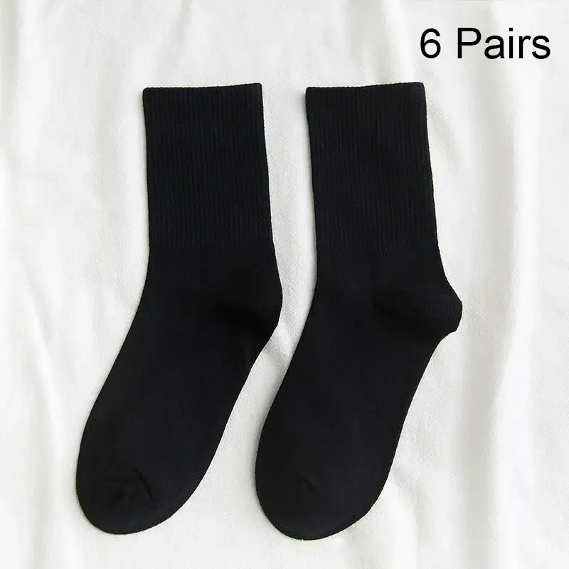 6 Pairs Classic Crew Simply Essential Solid Color Crew Sock Packs