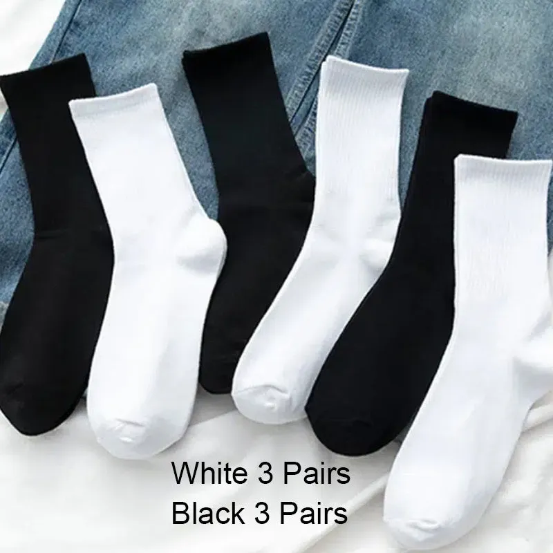 6 Pairs Classic Crew Simply Essential Solid Color Crew Sock Packs