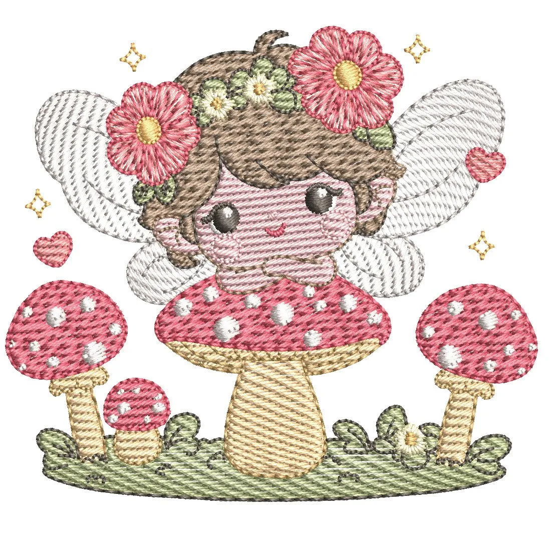 Adorable fairy with flowers  – 7 Sizes