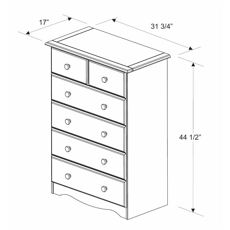 Amara Honey Tall 6 Drawer Kids Dresser