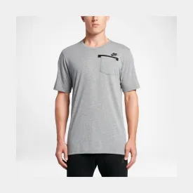 Badlands Pocket Drop Hem Mens T-Shirt (Grey)