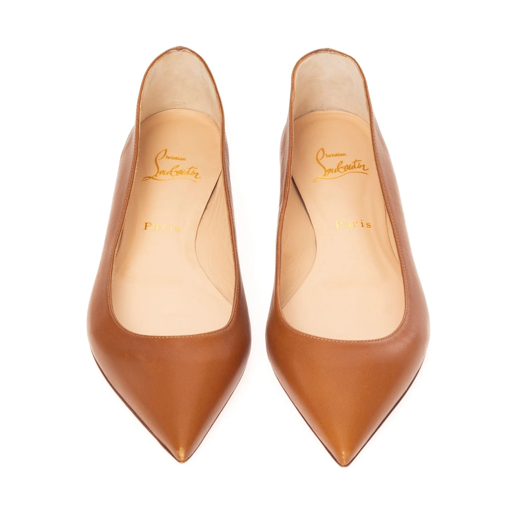 Ballalla Café Creme Nappa Leather Ballet Flat 40