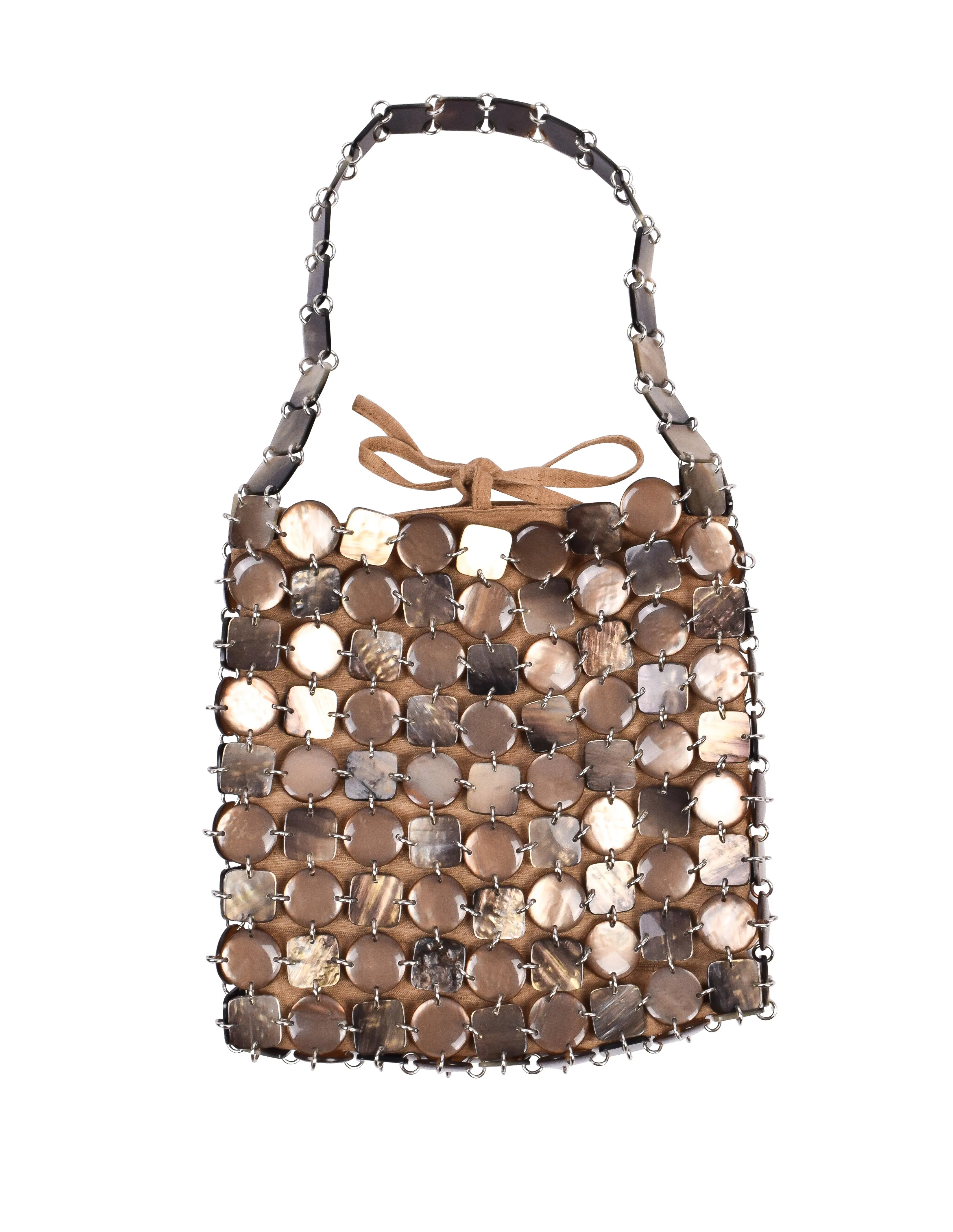 Bottega Veneta Vintage SS 1997 Mother of Pearl Chainmail Bag