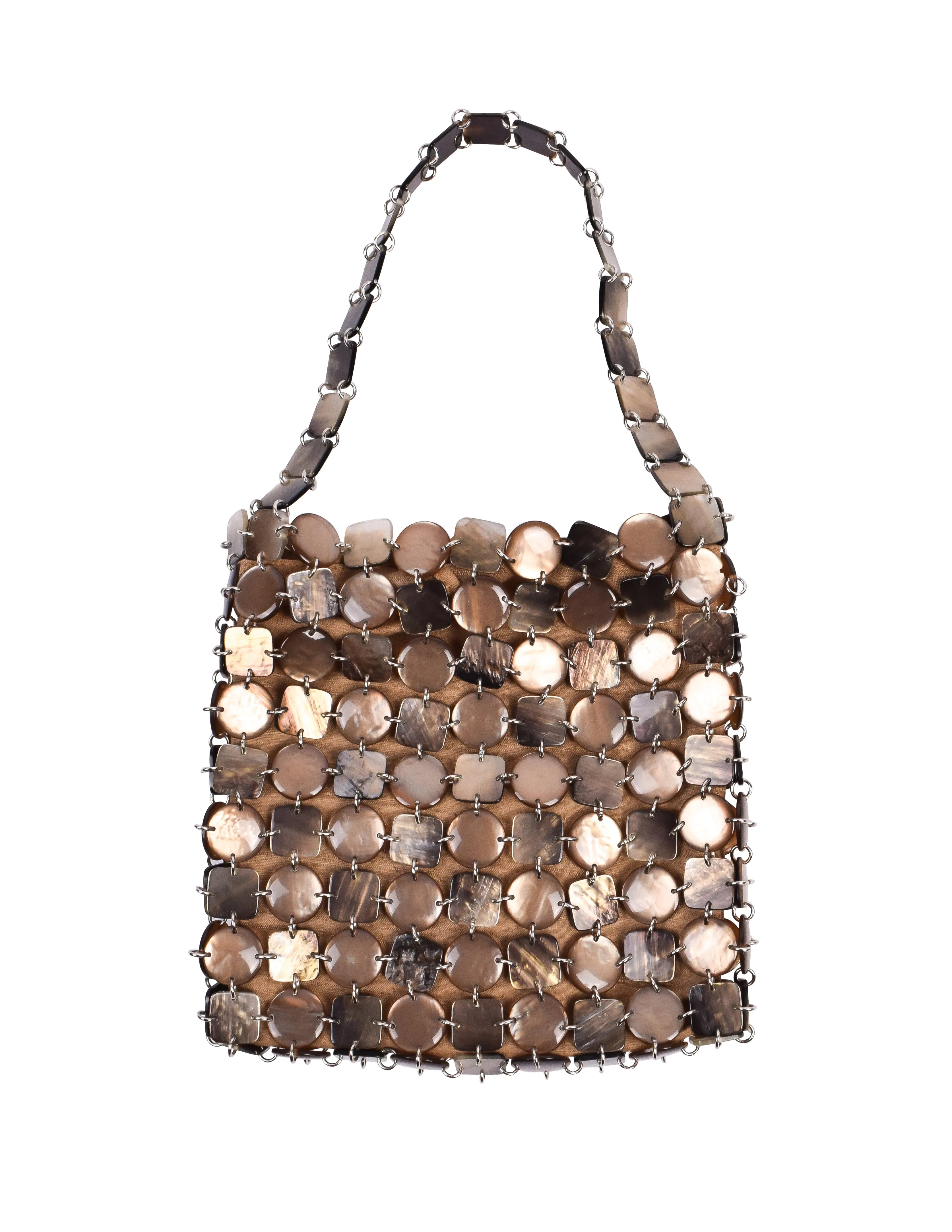 Bottega Veneta Vintage SS 1997 Mother of Pearl Chainmail Bag