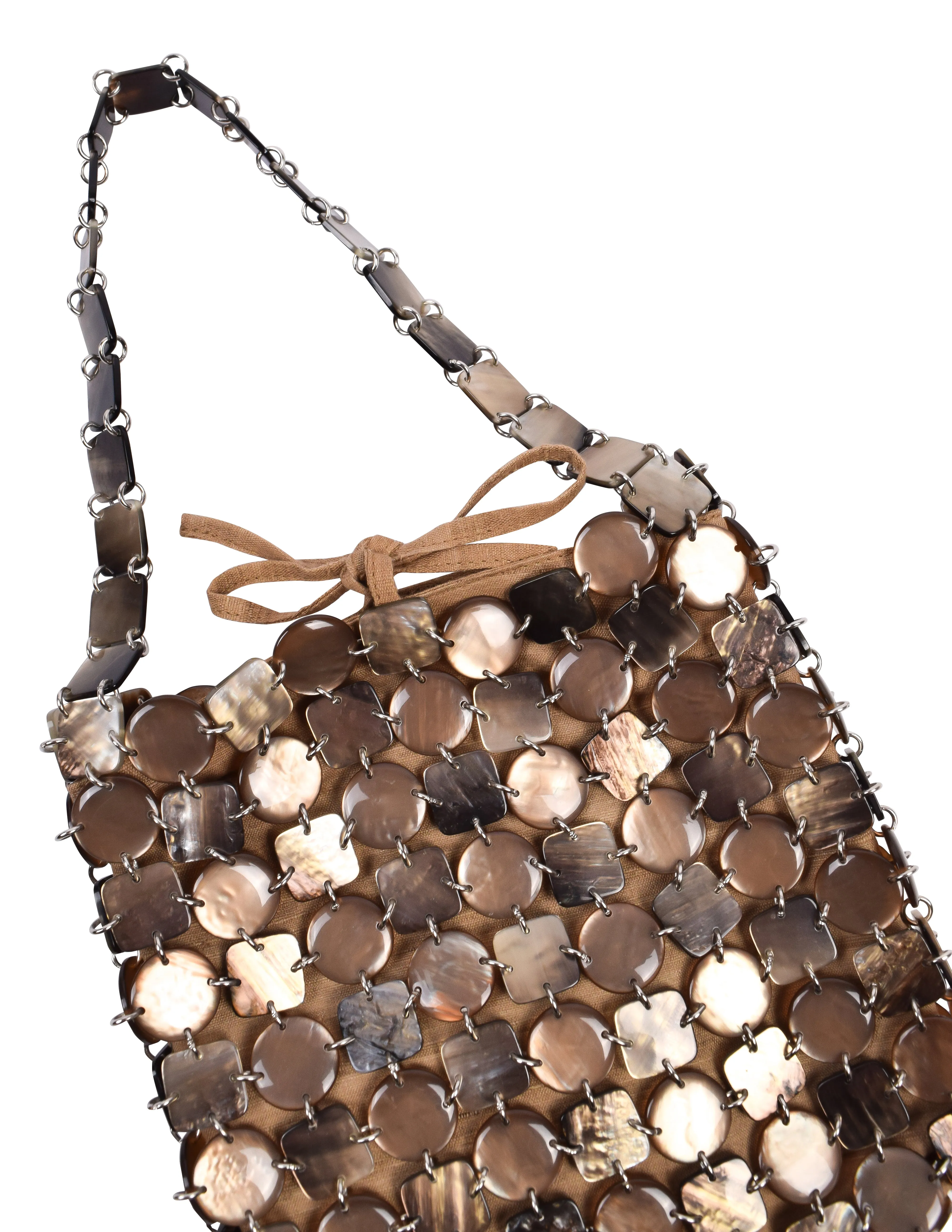 Bottega Veneta Vintage SS 1997 Mother of Pearl Chainmail Bag