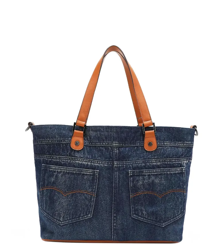 BUTTER-FLOWER DENIM TOTE