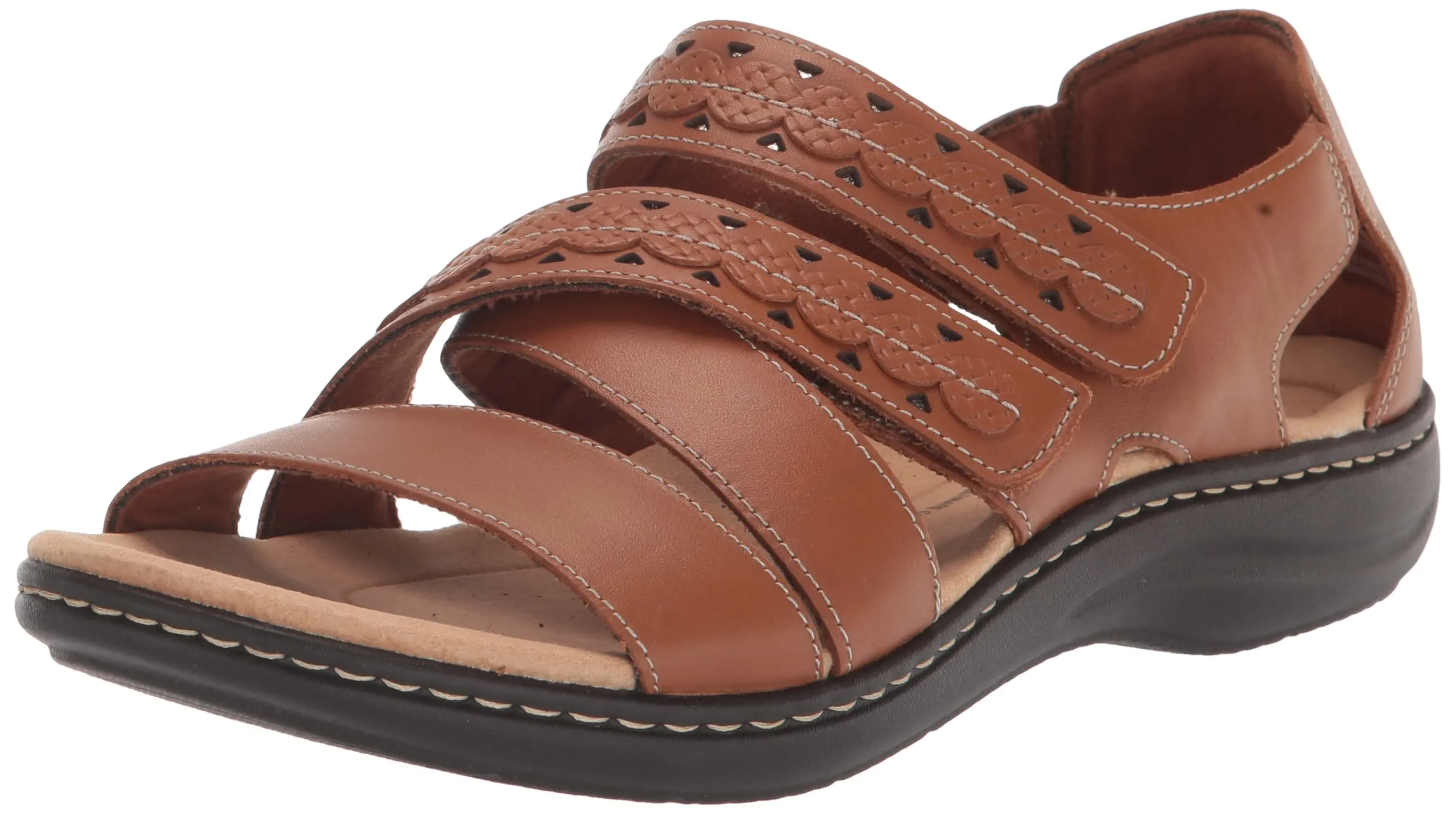 Clarks Laurieann Holly Flat Sandal Tan Leather 12 Narrow Pair of Shoes