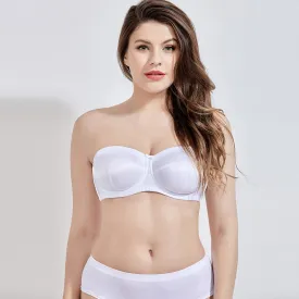 Convertible Underwire Plus Size Non Padded White Strapless Bra