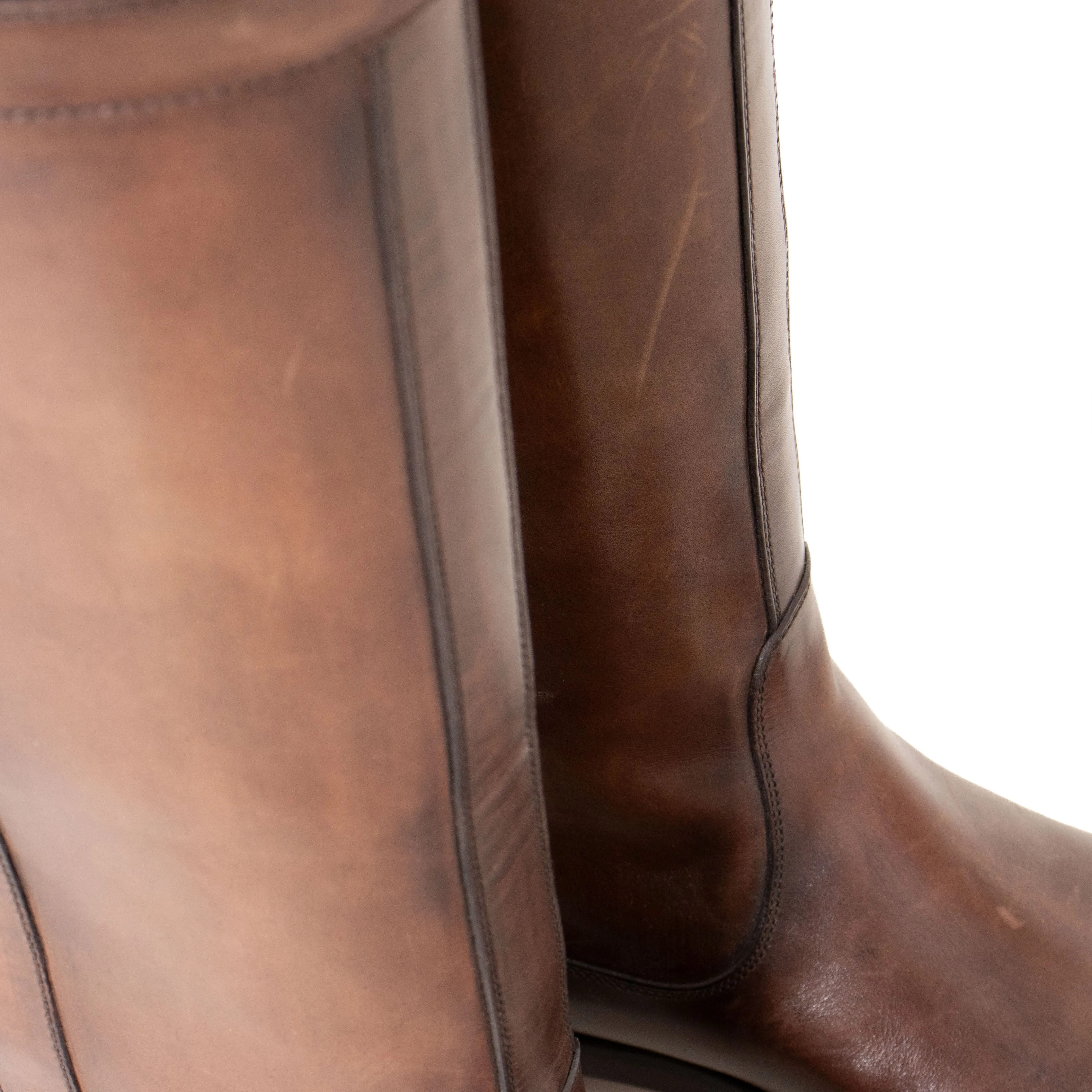 Dark Brown Leather Riding Boots 37