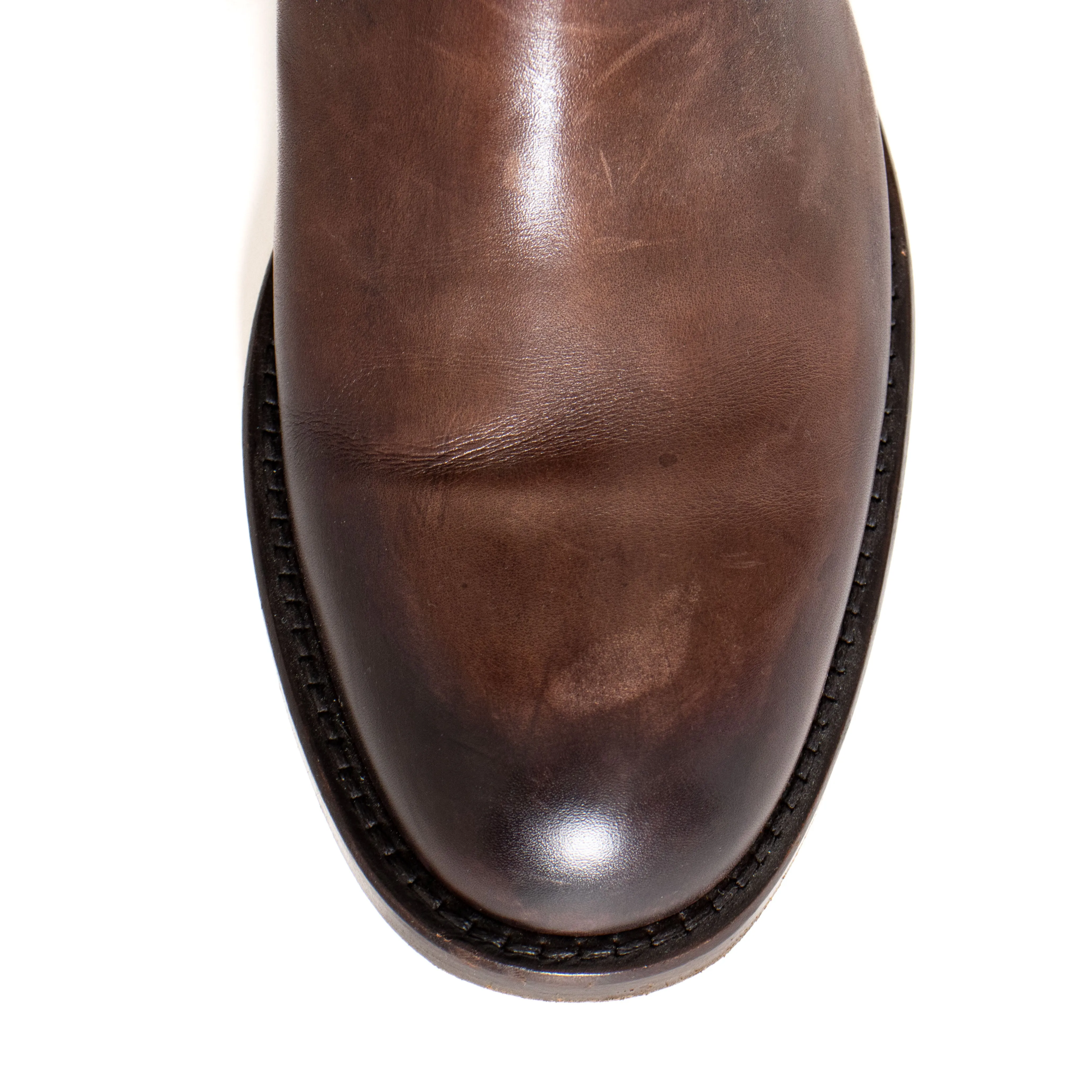 Dark Brown Leather Riding Boots 37