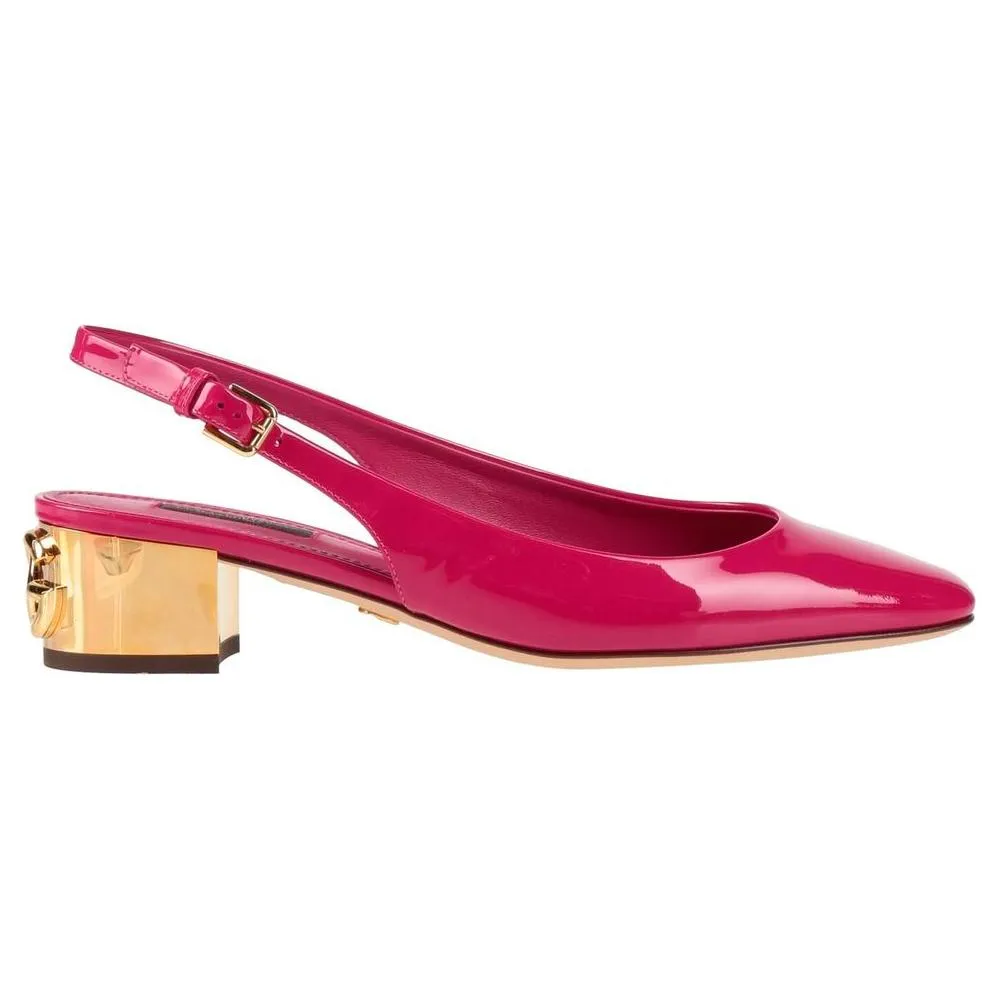 Dolce & Gabbana Fuchsia Leather Di Calfskin Pump