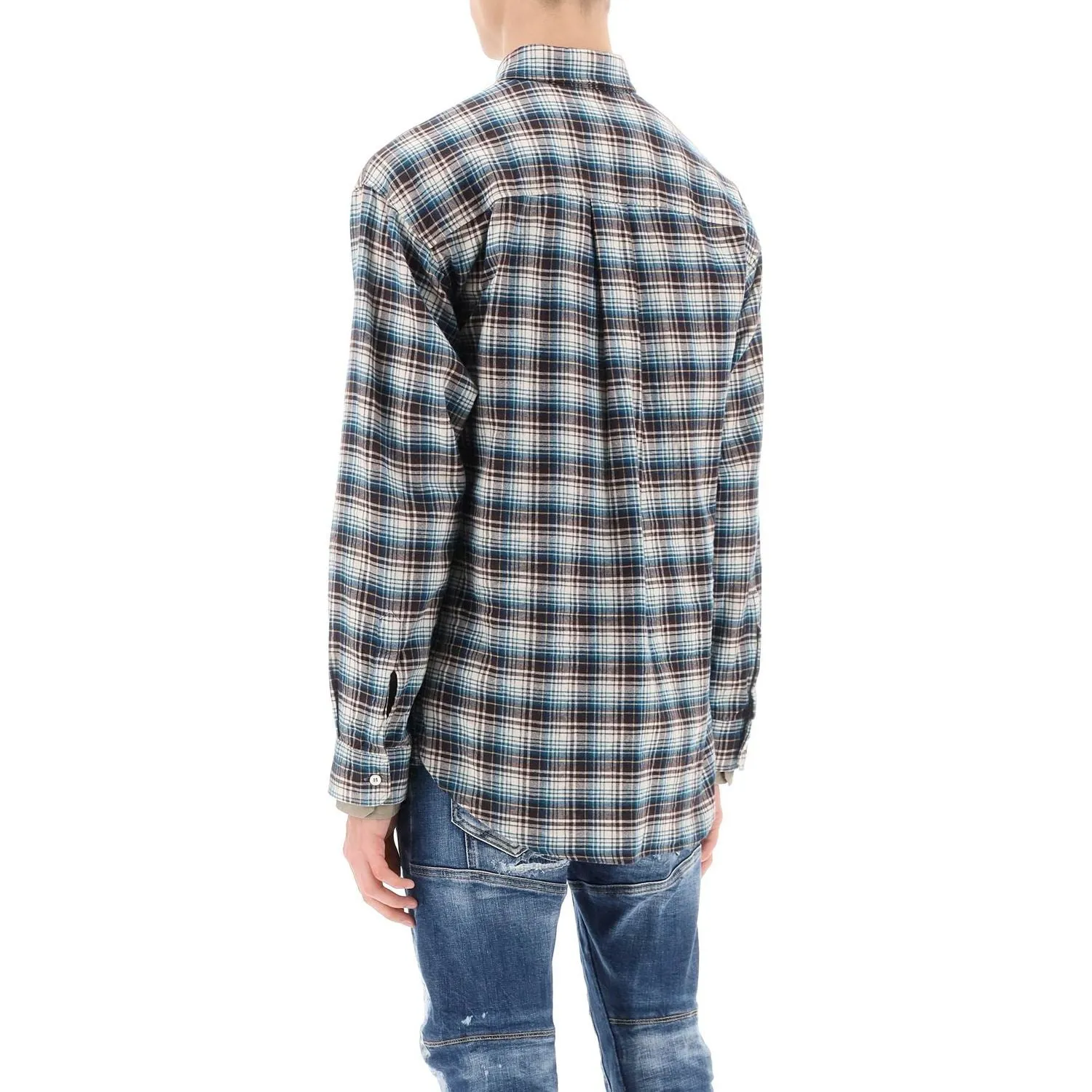 Dsquared2 check shirt with layered sleeves