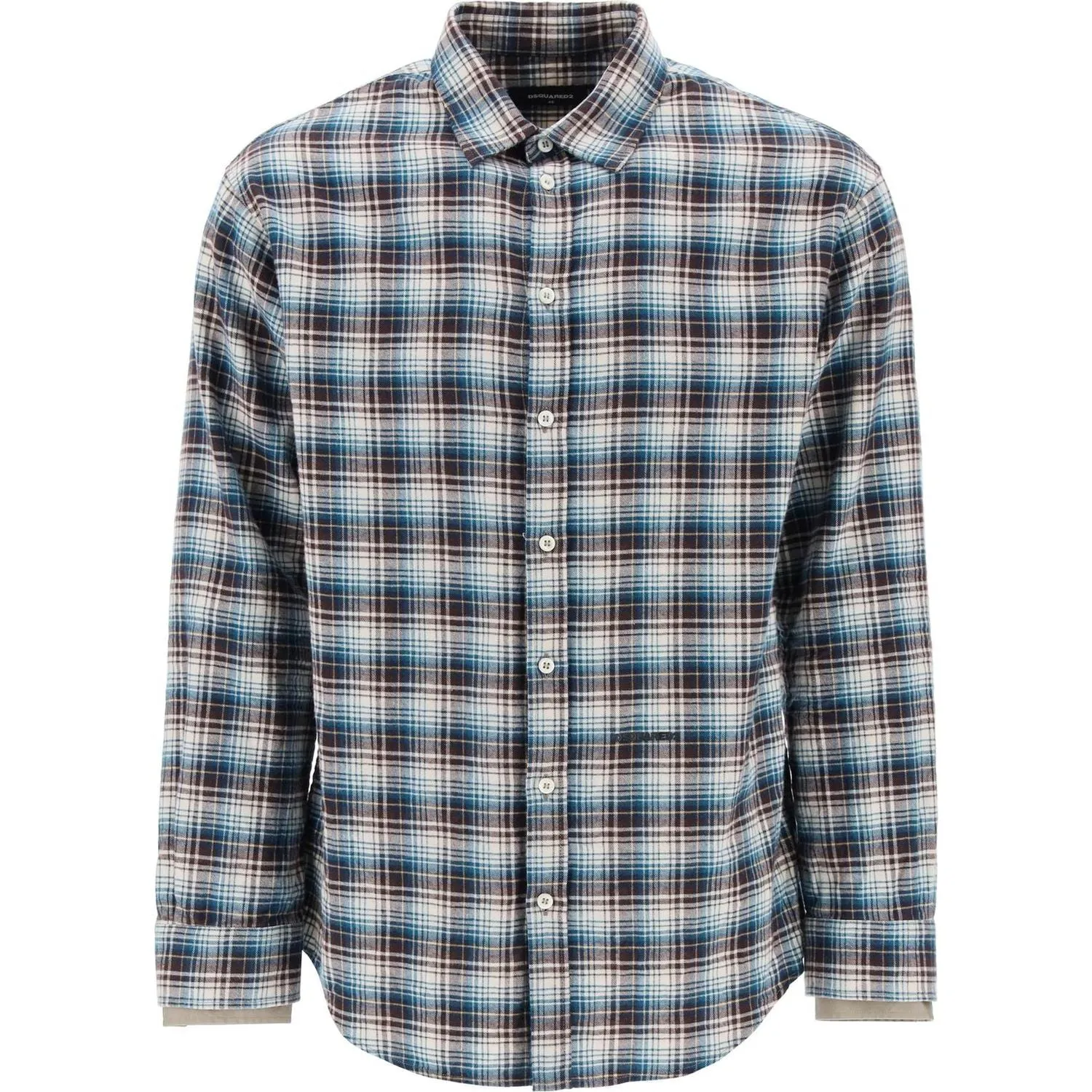 Dsquared2 check shirt with layered sleeves