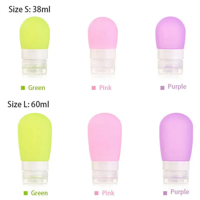 Fashion Candy Color Silicone Travel Bottles Cosmetic Shampoo Lotion Container CN