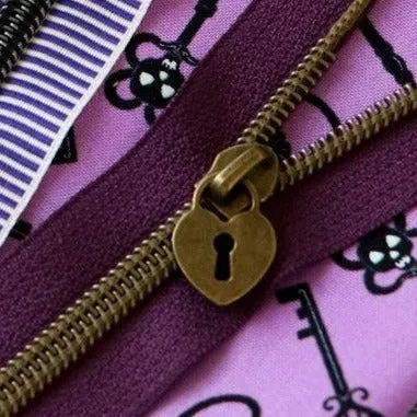 Four Heart Padlock Zipper Pulls