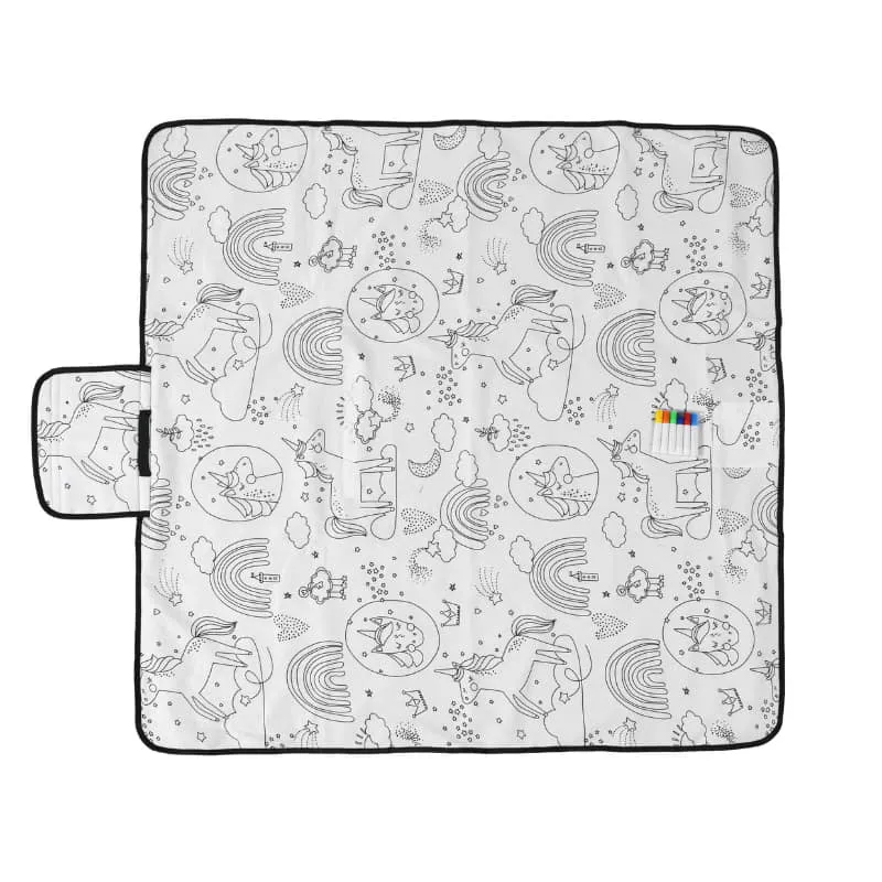 Happy Kids Dream Big Colour Me In Picnic Blanket