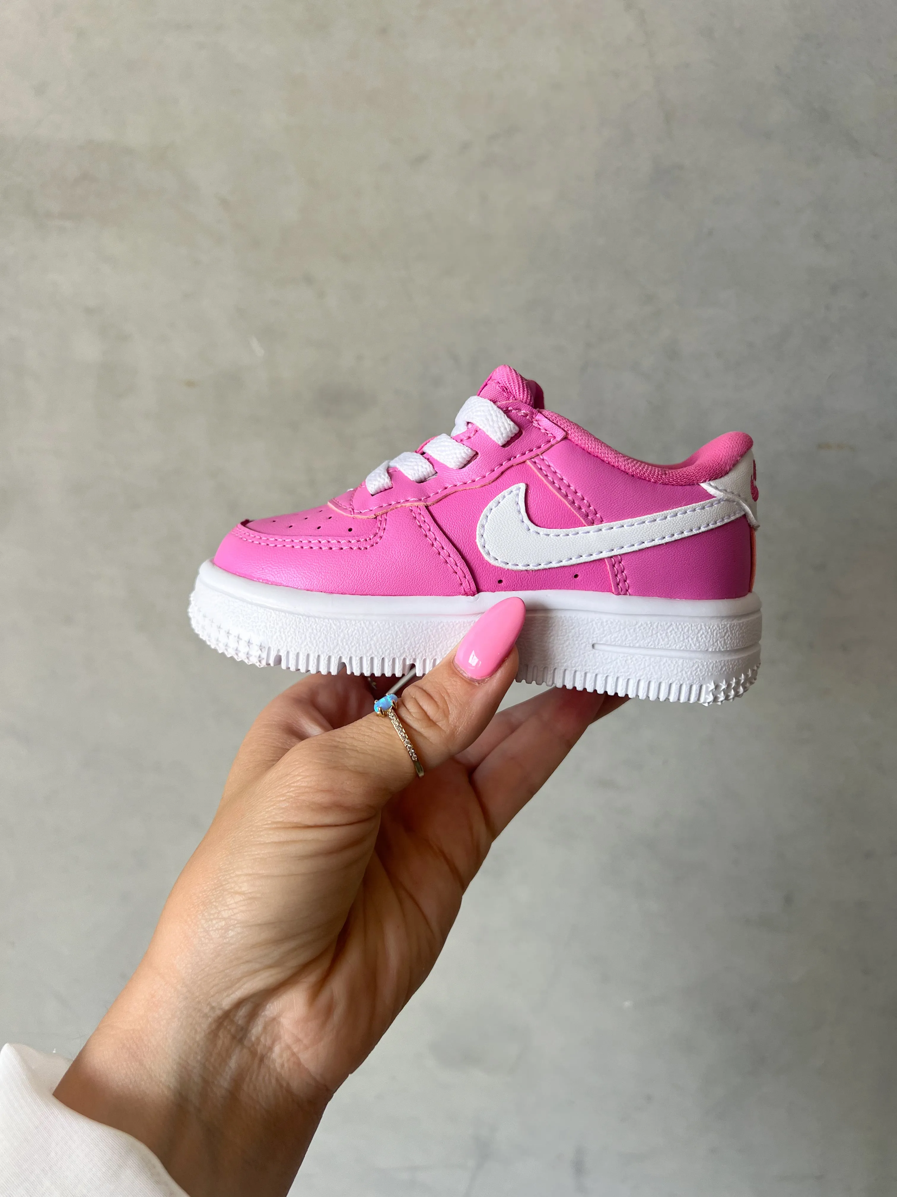 Hot Pink Baby Toddler Pre-School Swarovski Air Force 1