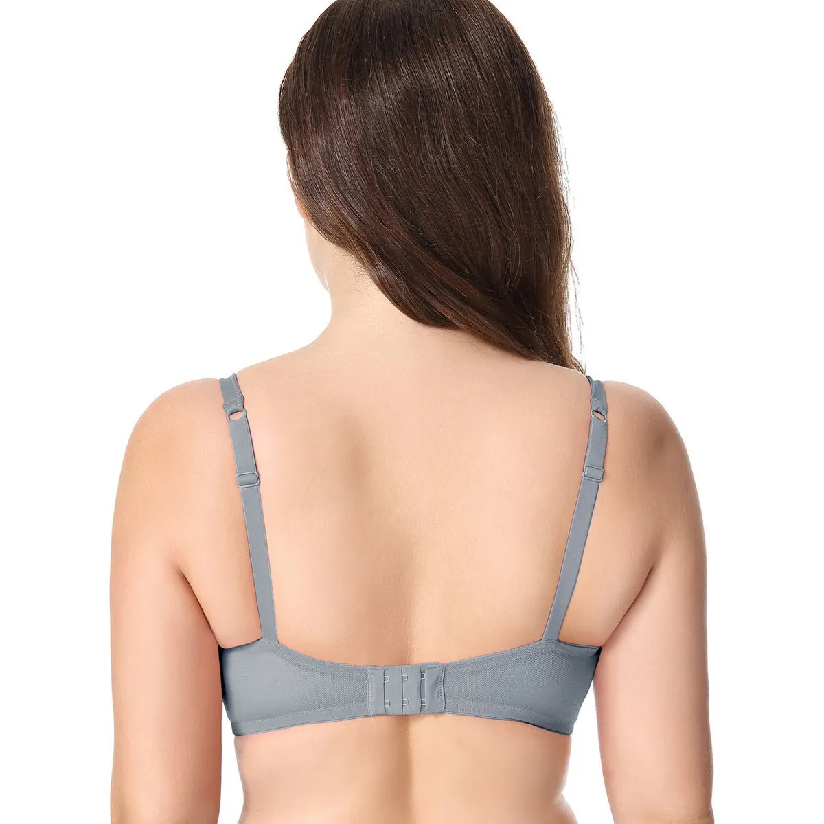 Invisible Lightly Padded Plus Size Wireless Full figure Grey Bra