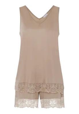 Josephine Soft Lace Trim Short Pajama Set | Deep Taupe 74939-2828