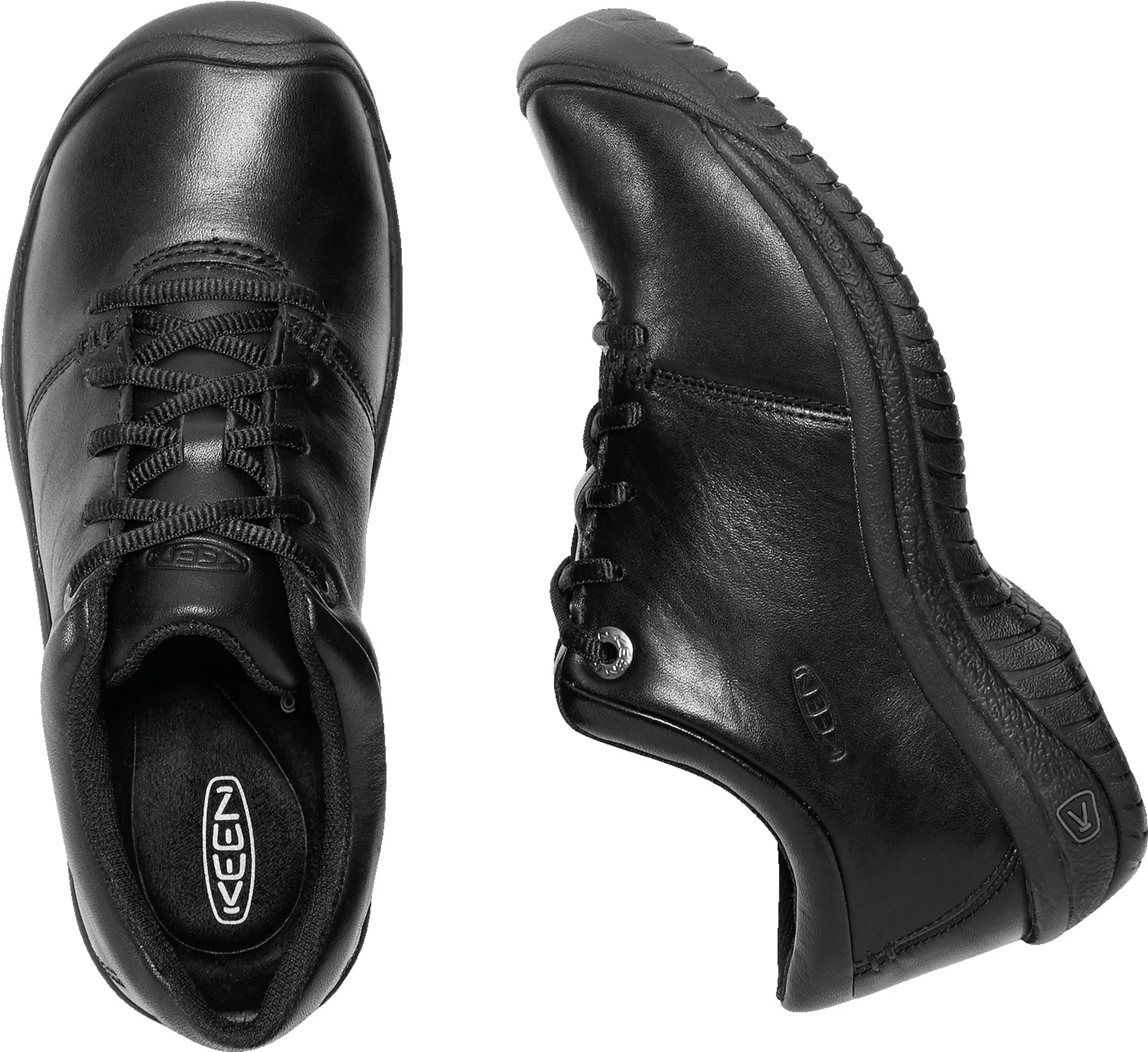 Keen Utility Black Womens PTC WR Leather Oxford Shoes