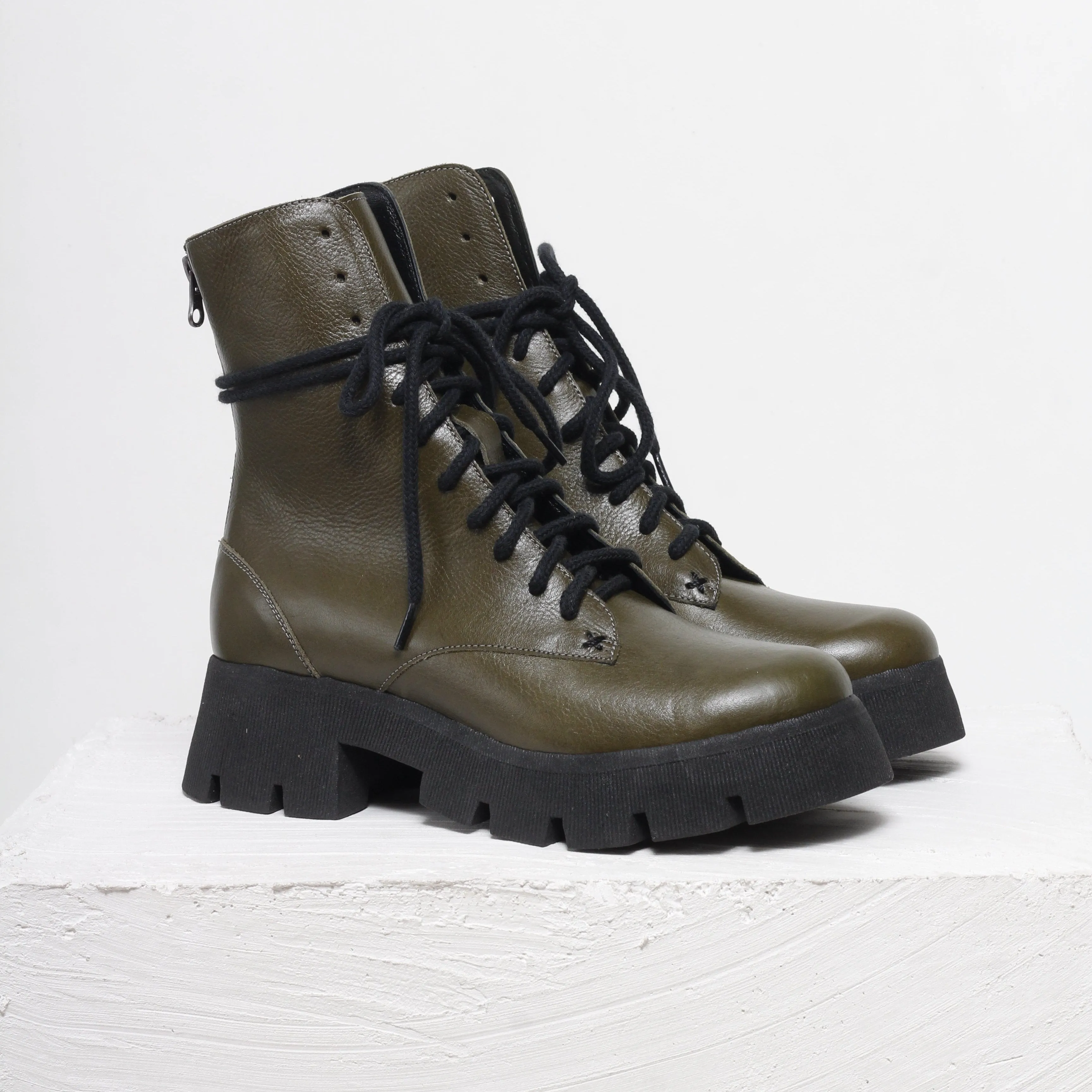 Lara Green Chunky Boots