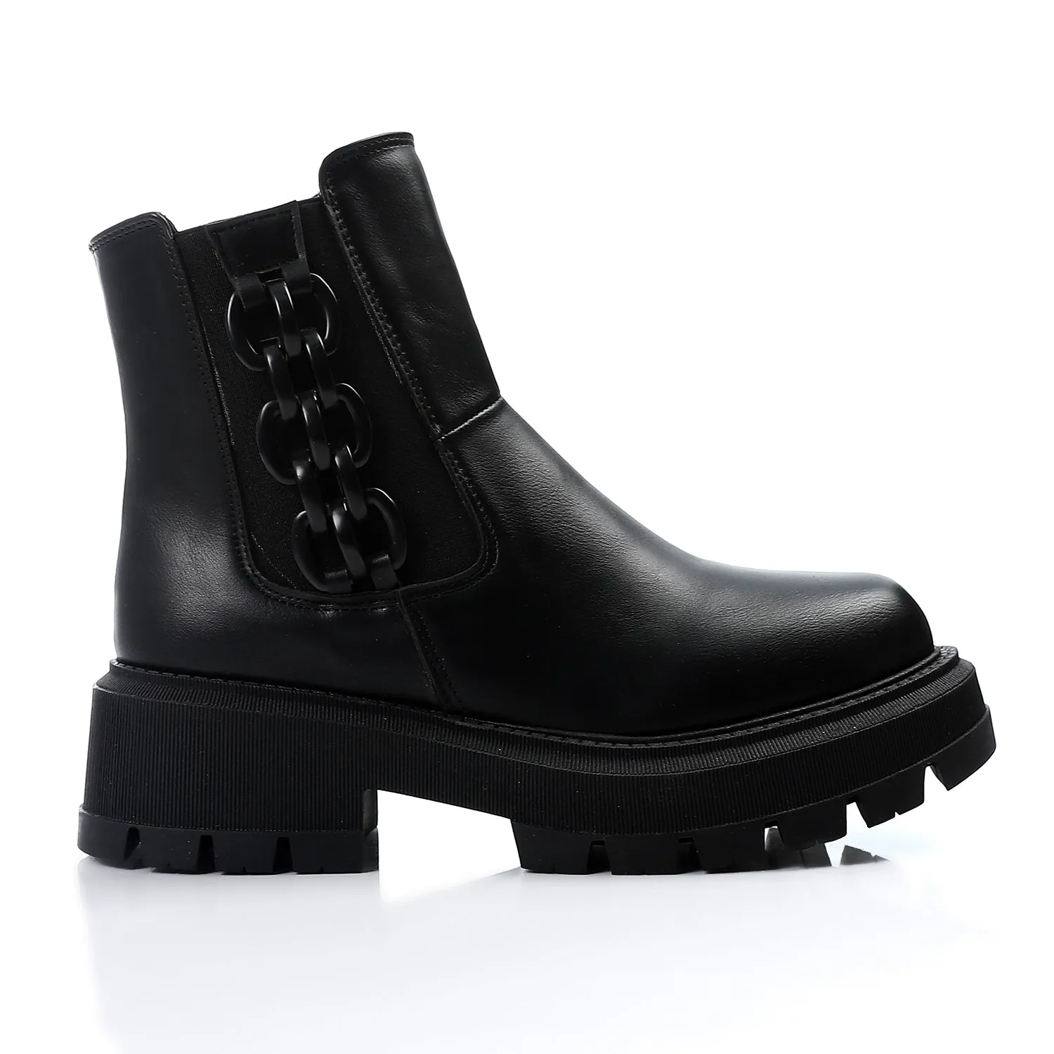 London Rebel Becky wide fit chunky mid ankle chelsea boots