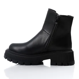 London Rebel Becky wide fit chunky mid ankle chelsea boots