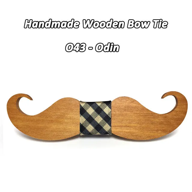 Mahoosive novelty neckties Handmade mustache Wooden bow tie men bowtie mens neck ties factory wholesale free shipping