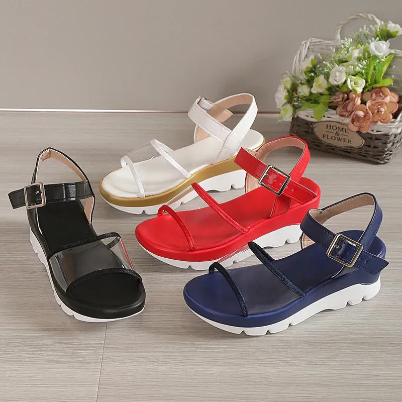 OCW Arch Support Sandals For Women Transparent Buckle Strap Chunky Platform Modern Summer