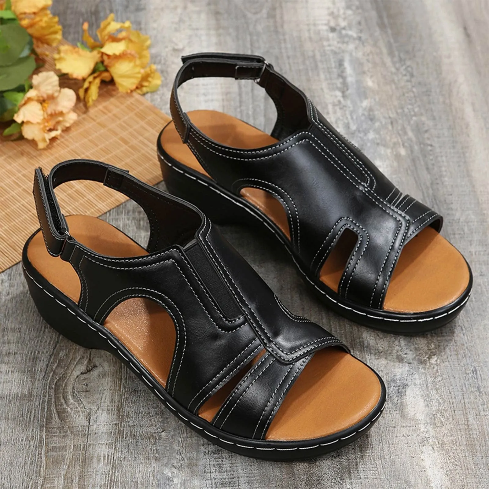 OCW Best Walking Sandals For Women Peep Toe Modern Summer