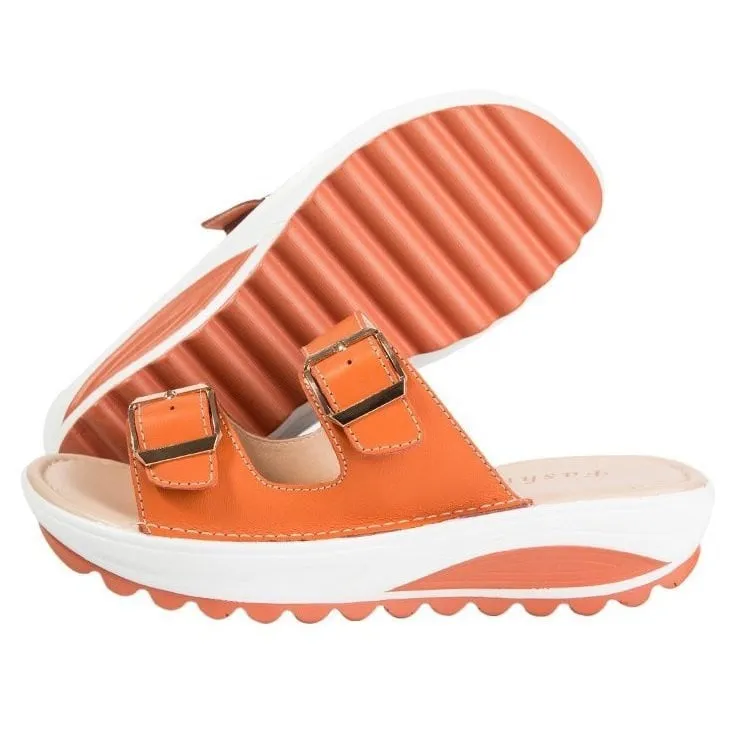 OCW Casual Platform Sandals For Women Water-resistance Wide Width Colorful Beach Vacation Footwear