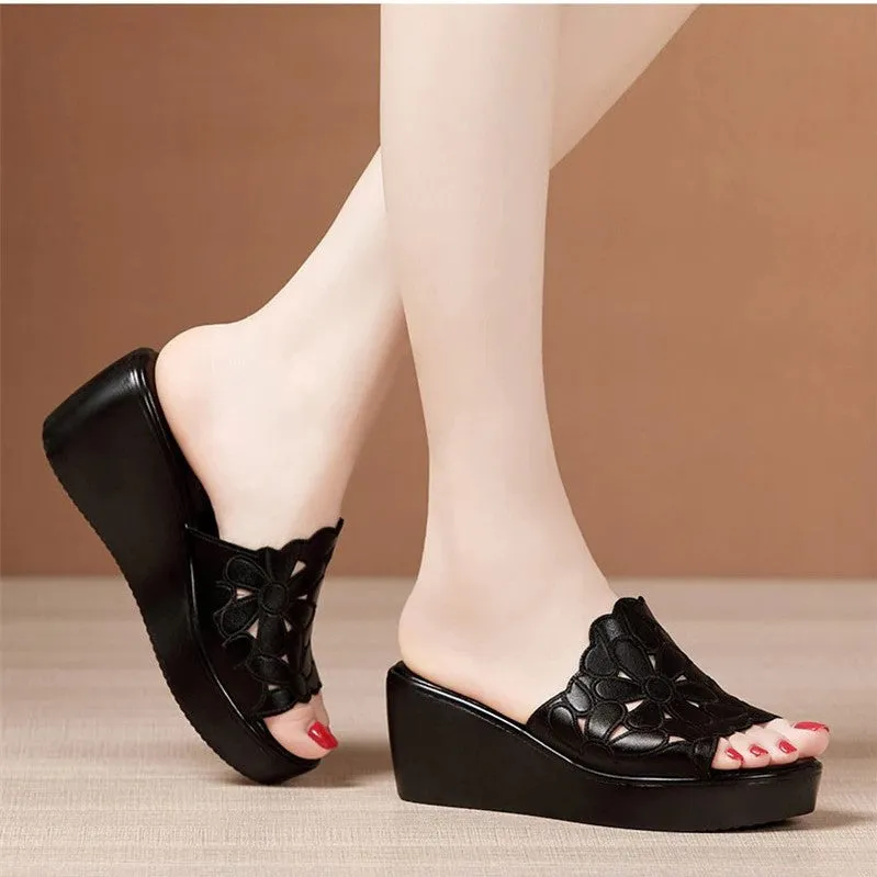 OCW Summer New Slope Heel Sandals Thick Bottom Platform Fashion Comfortable