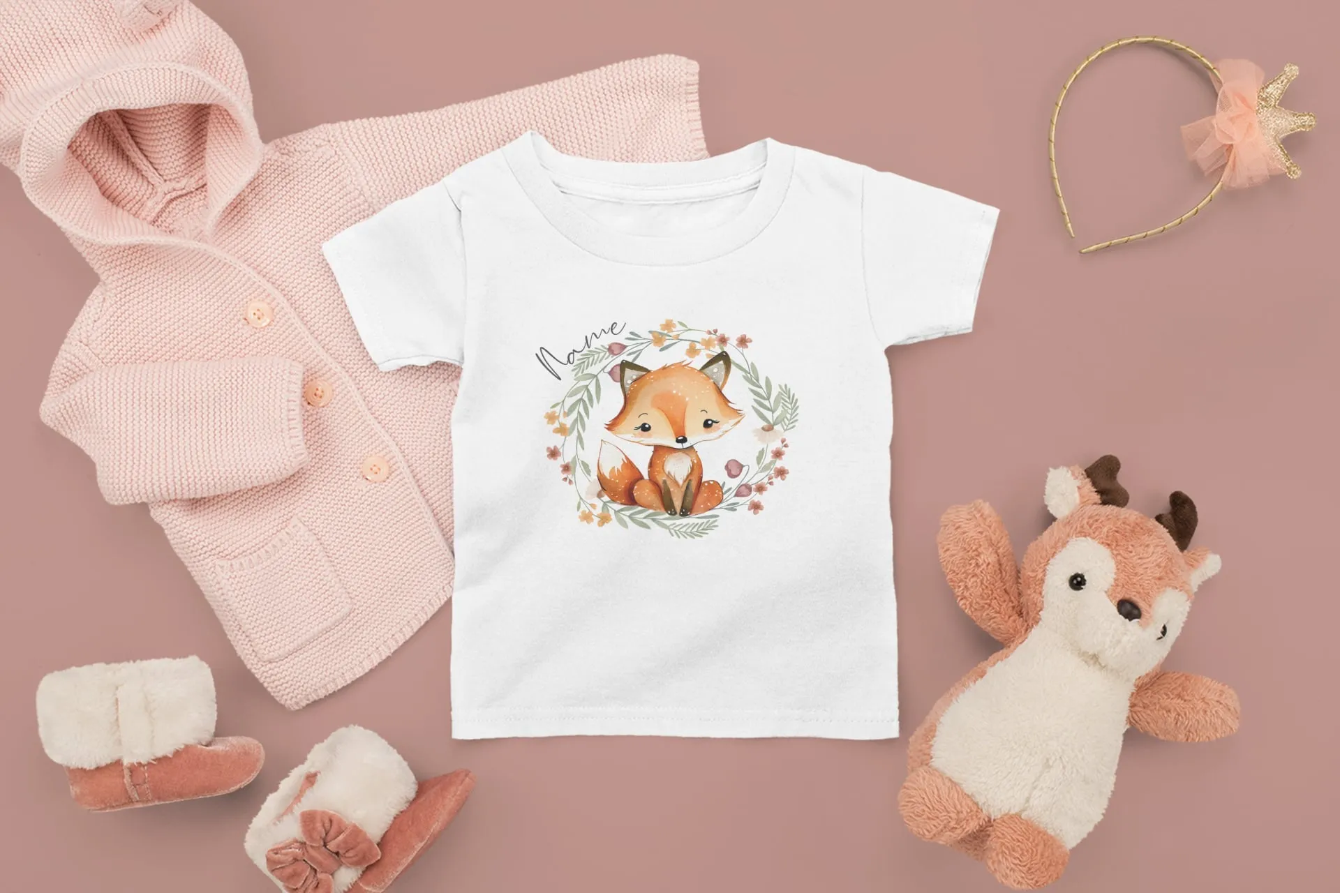 Personalised Kids Fox T-shirt