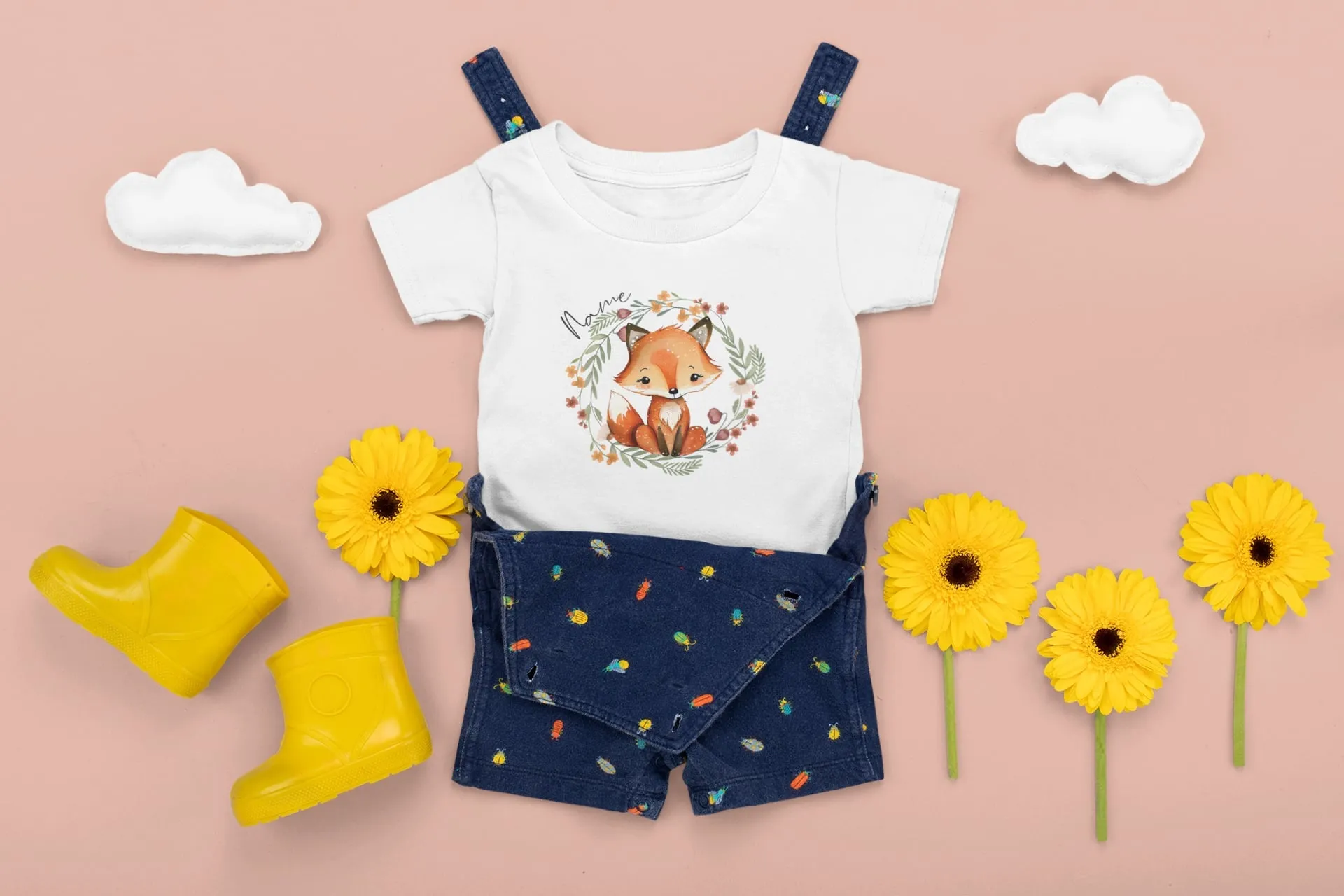 Personalised Kids Fox T-shirt