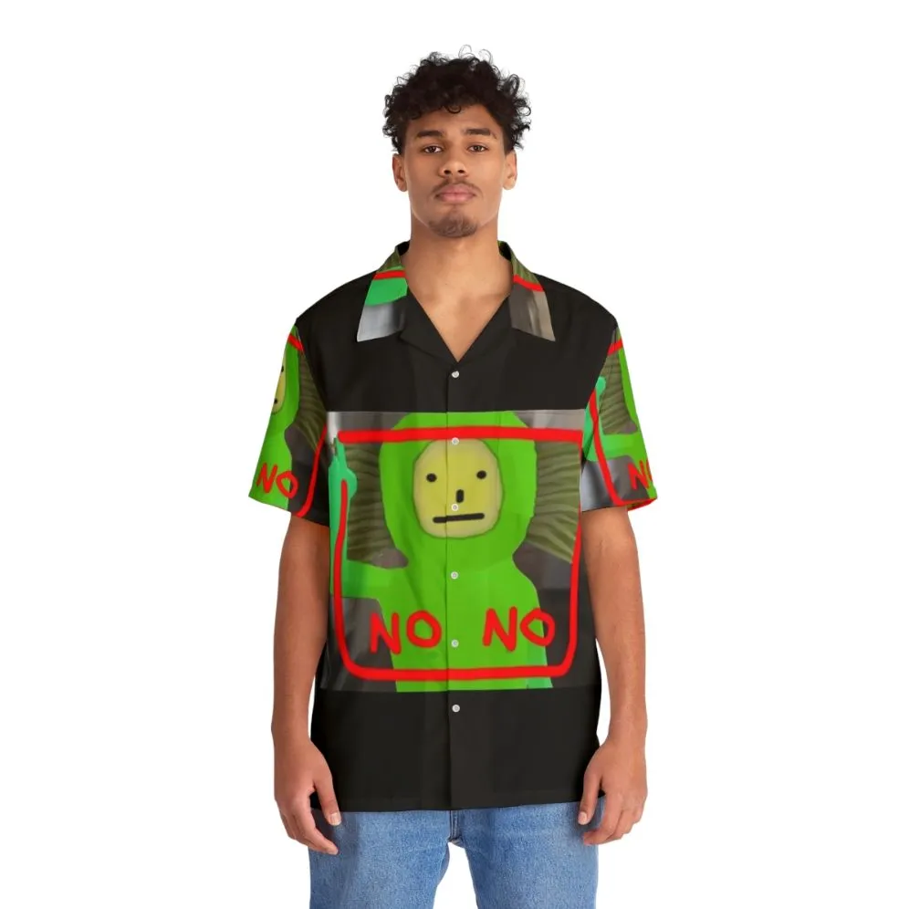 "No No Square Hawaiian Shirt - Gaming & VR Inspired Apparel"