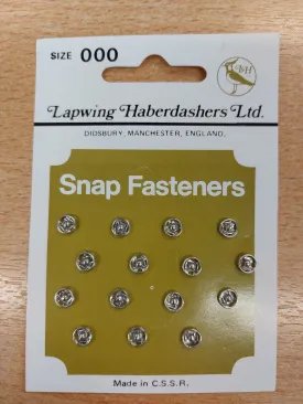 Silver Metal Sew-in Snap Fasteners (press studs/poppers ) 15pack - 5mm to 11mm Options