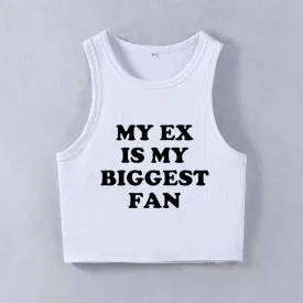 Street Hipster Biggest Fan Short Vest Women Clothing