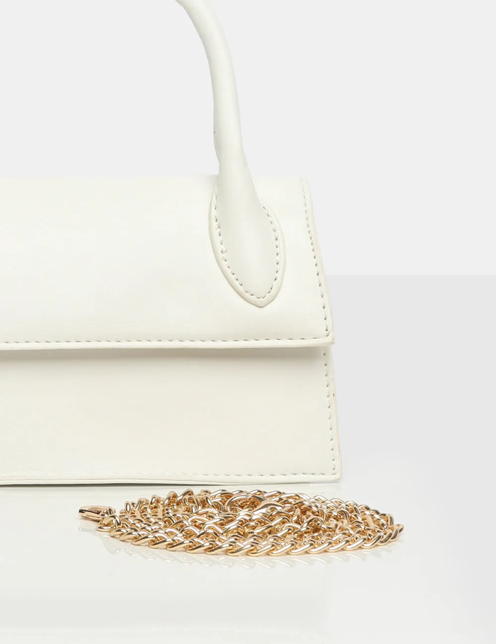 The Hailey White PU One Handle Mini Bag