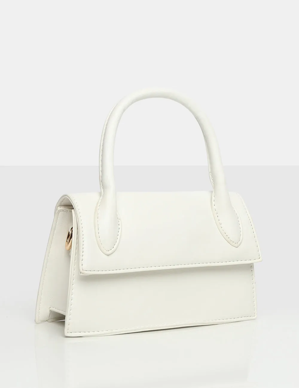 The Hailey White PU One Handle Mini Bag