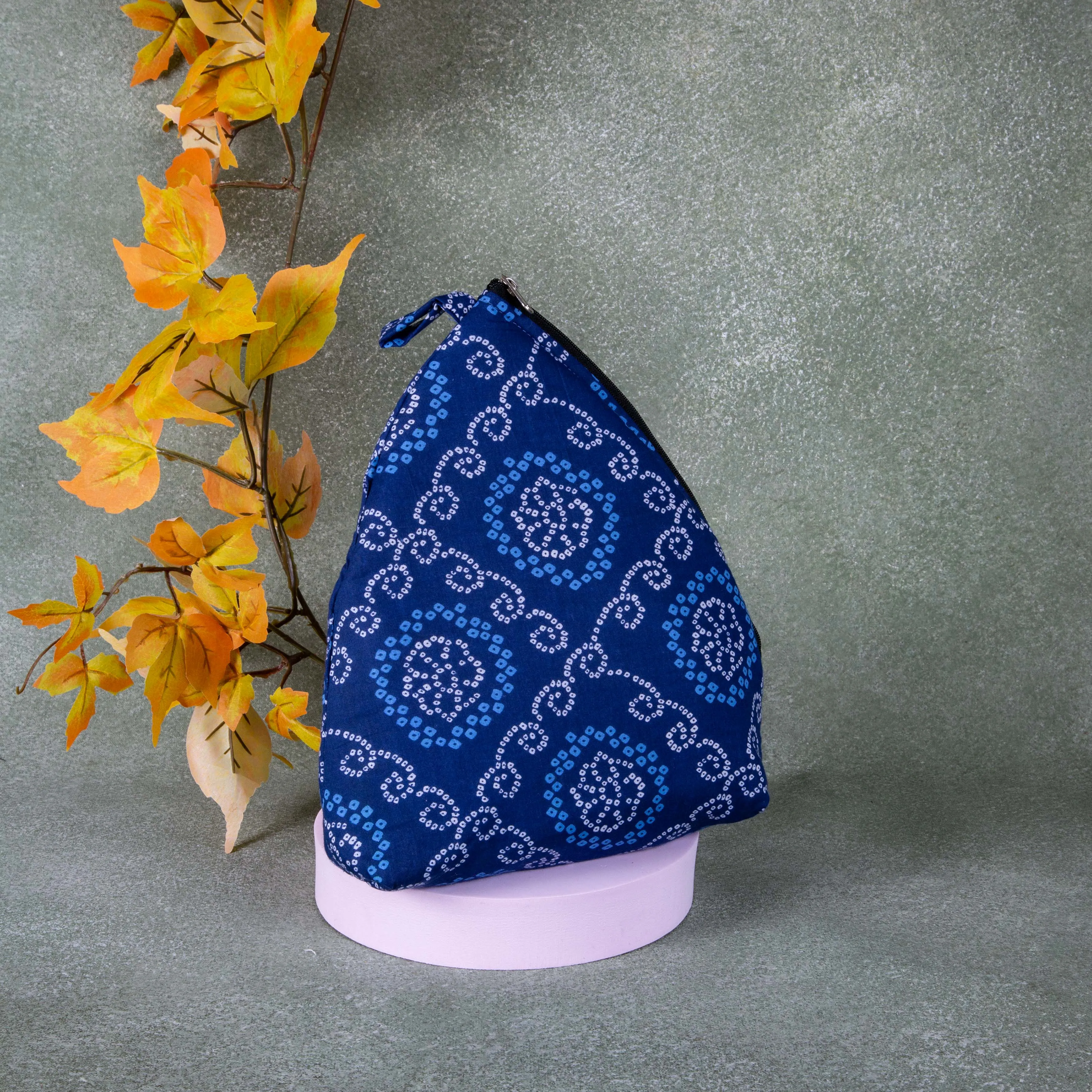 Weaver Nest Blue Colour Bandhani Design.