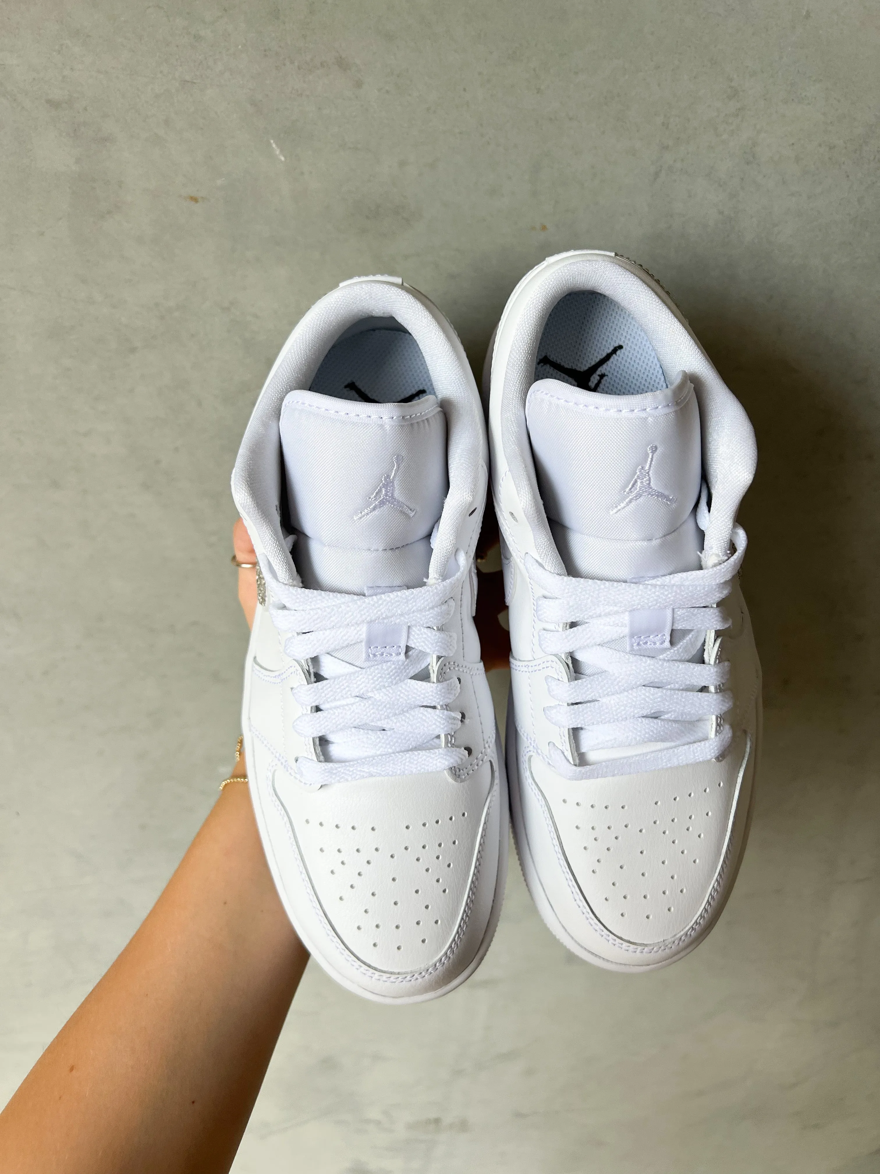 White Swarovski Women’s Air Jordan 1 Low Shoes