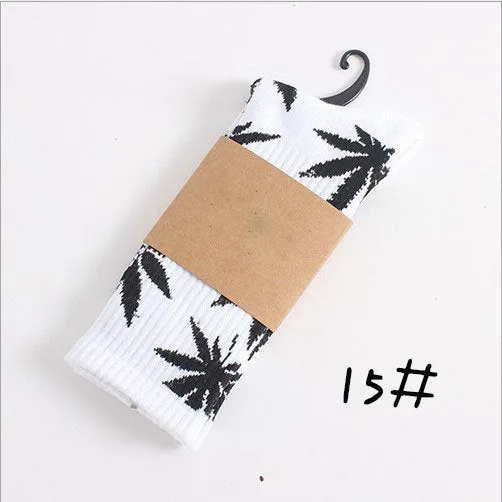 Winter high Quality Harajuku chaussette Style Weed Socks For Women Men's Cotton Hip Hop Socks Man Meias Mens Calcetines