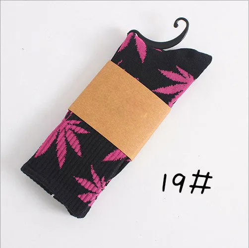 Winter high Quality Harajuku chaussette Style Weed Socks For Women Men's Cotton Hip Hop Socks Man Meias Mens Calcetines