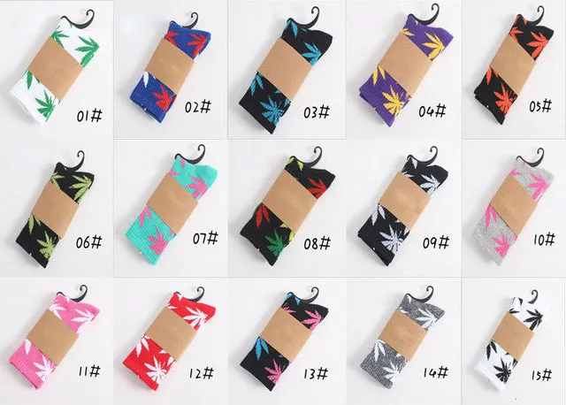 Winter high Quality Harajuku chaussette Style Weed Socks For Women Men's Cotton Hip Hop Socks Man Meias Mens Calcetines