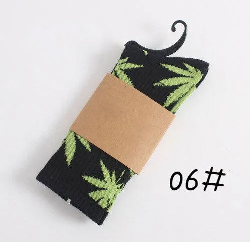 Winter high Quality Harajuku chaussette Style Weed Socks For Women Men's Cotton Hip Hop Socks Man Meias Mens Calcetines